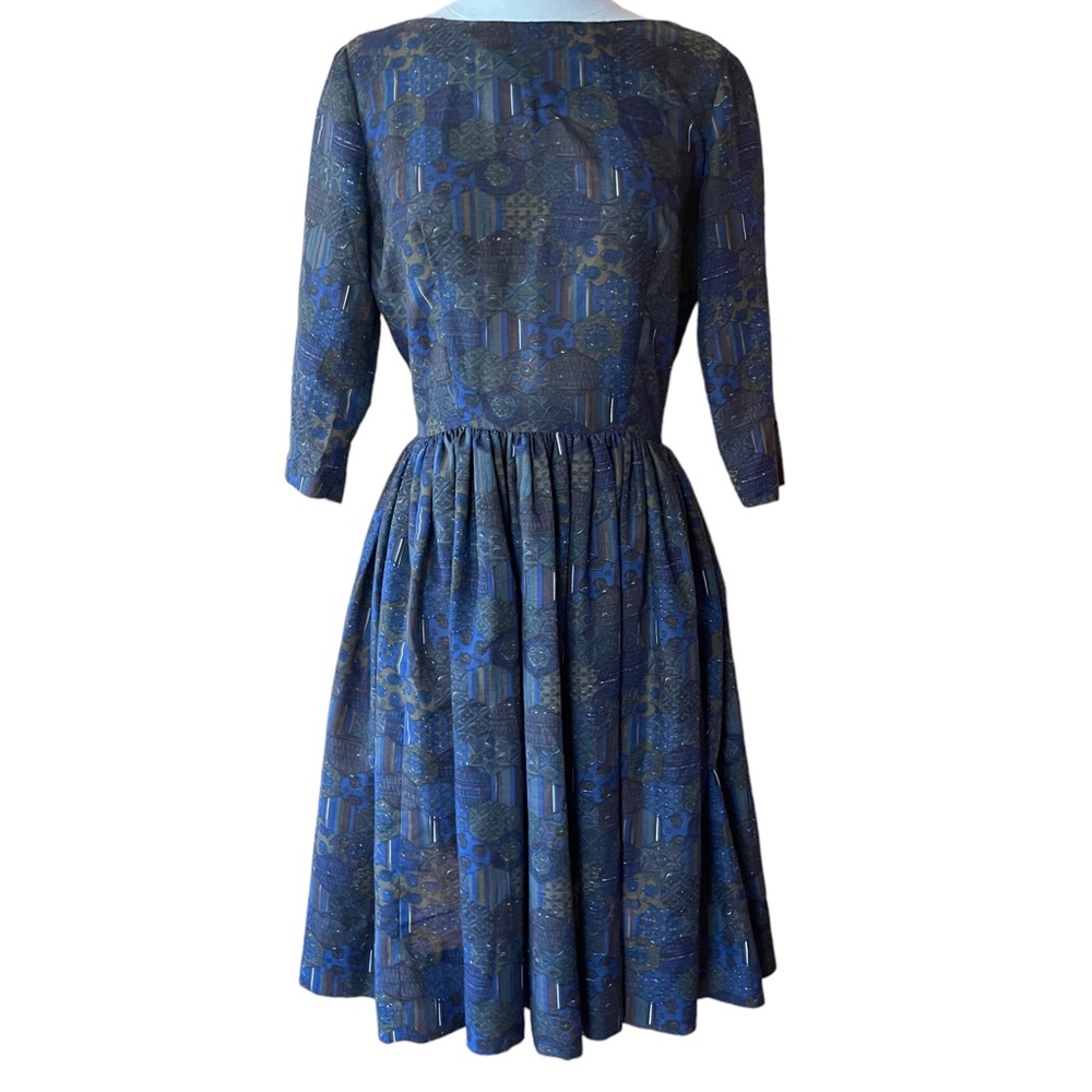1950s Johnnye Jr Fit & Flare Dress